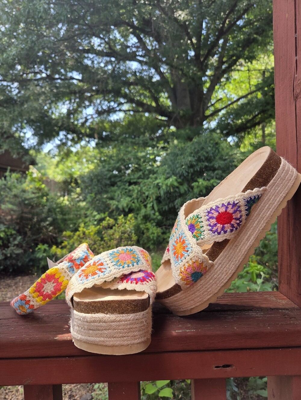 Flash Sale!✨️Altar'd State HWomens Crochet Espadrille Platform Sandals